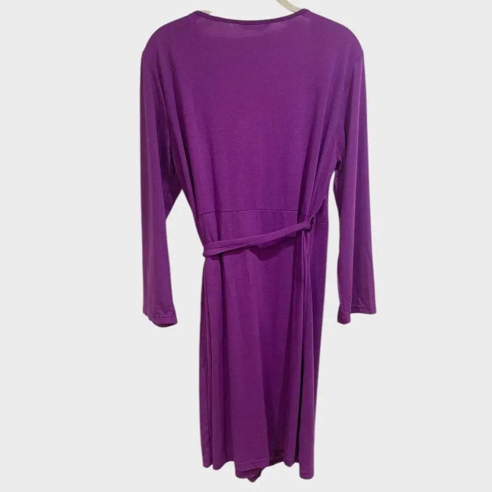 Maternity Lace Purple Wrap Light Weight Robe Size XL - Picture 9 of 11